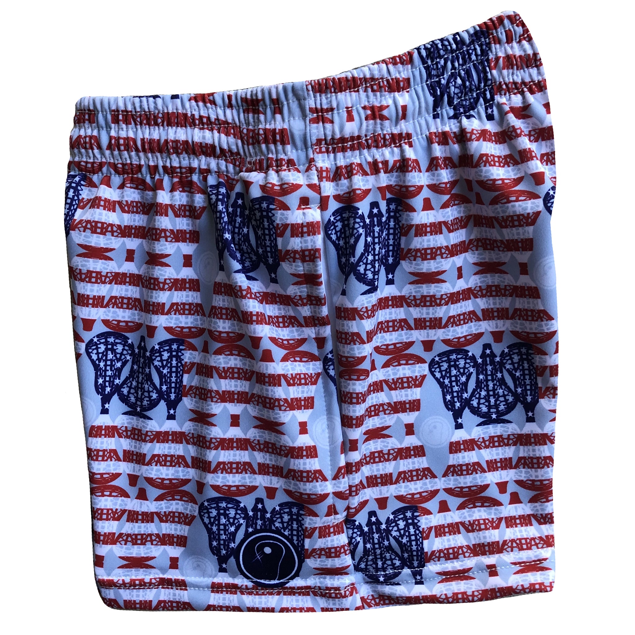 youth girls lacrosse shorts American flag design