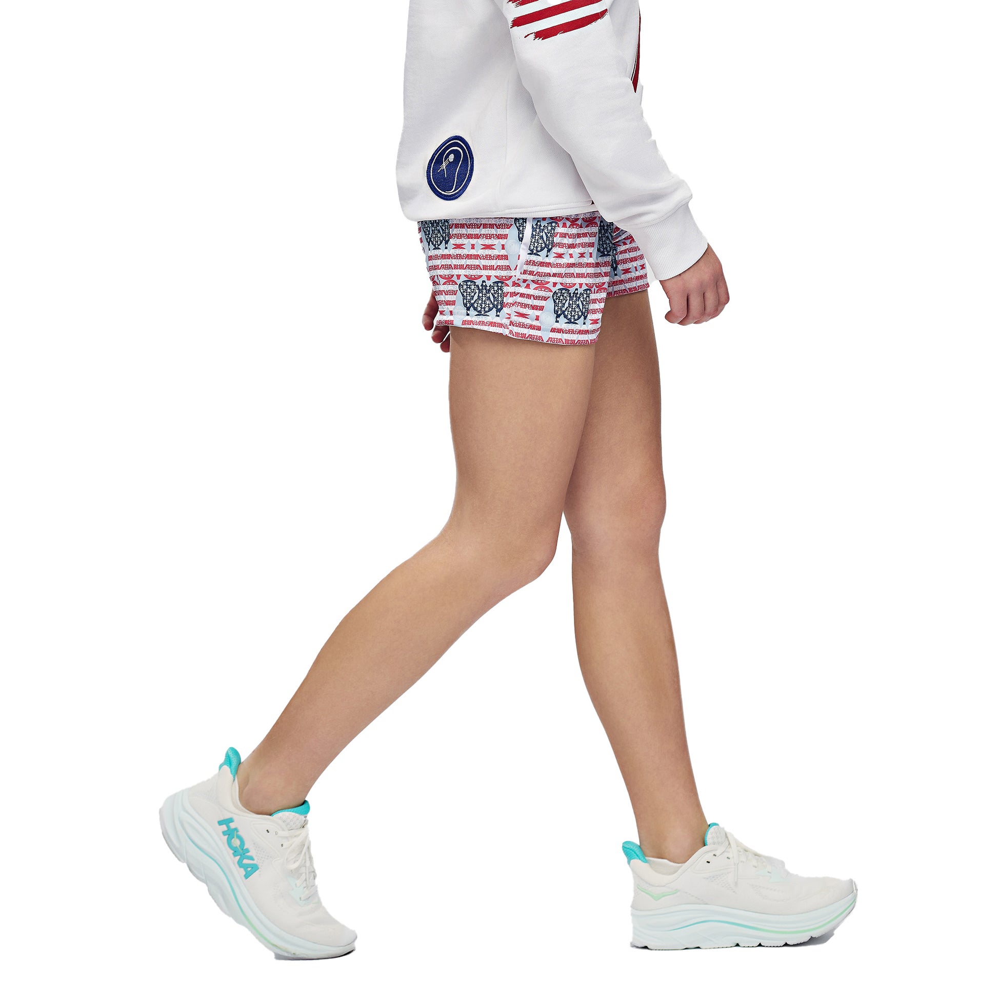 youth girls patriotic performance shorts moisture wicking