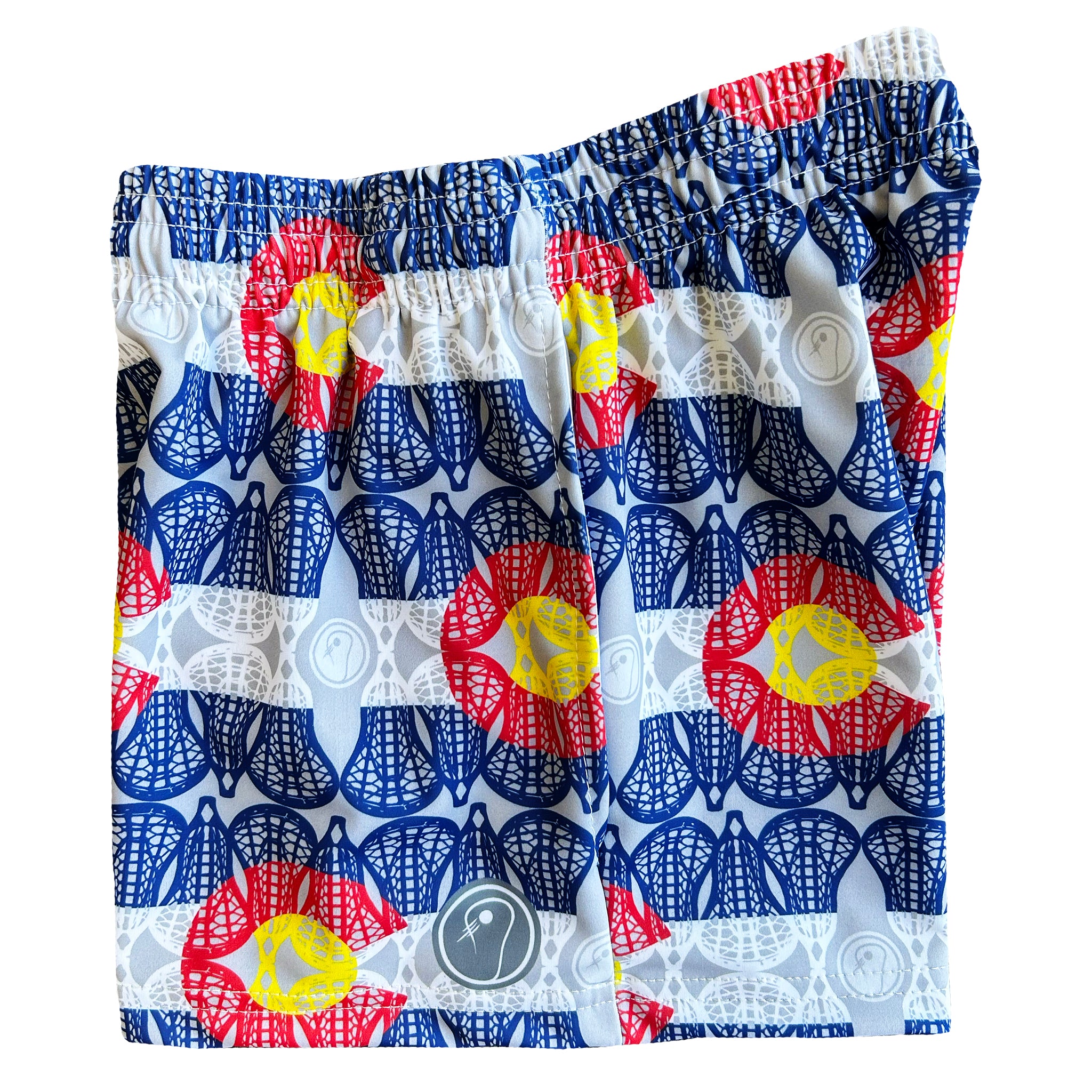 youth girls lacrosse shorts Colorado flag performance