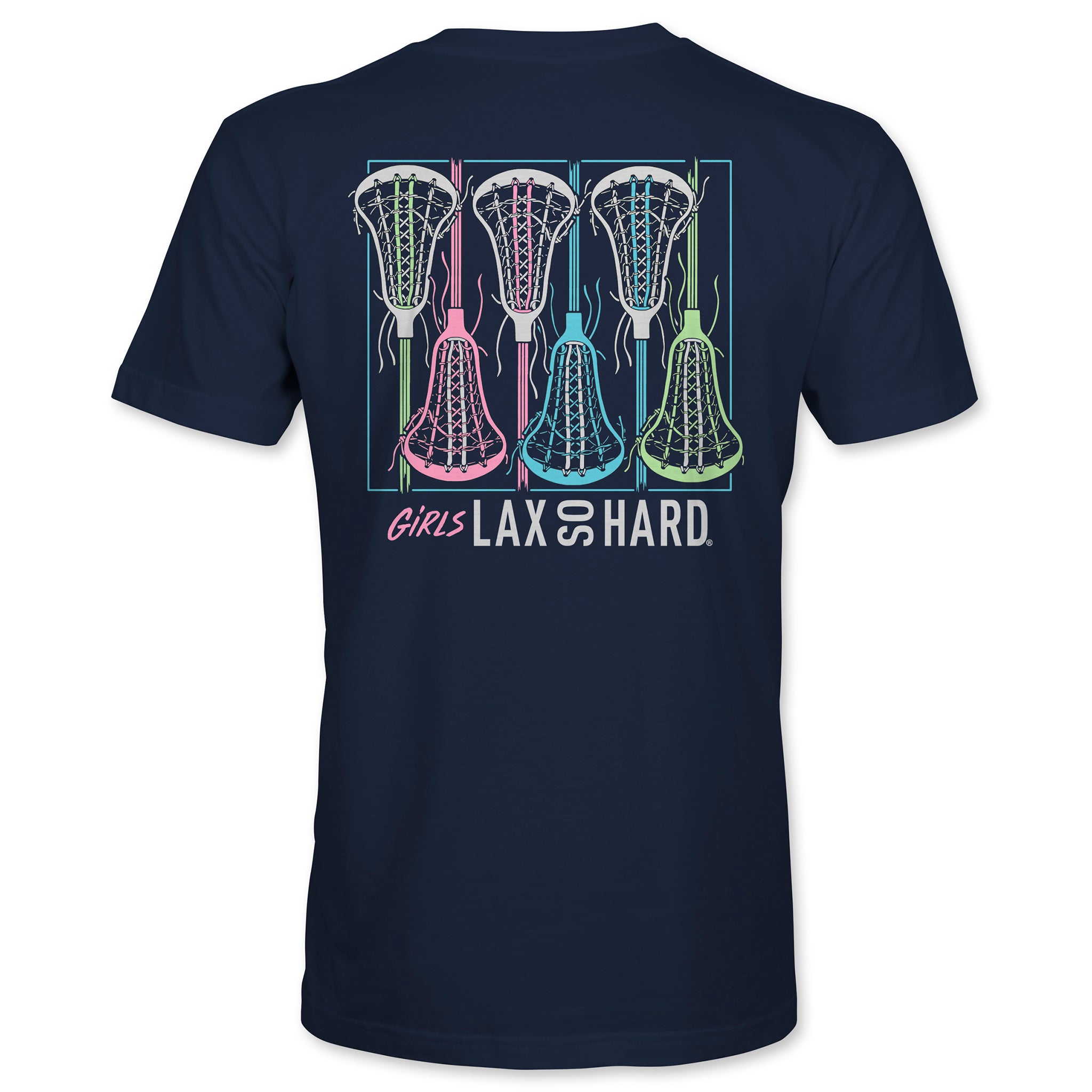 Girls LAX SO HARD T-Shirt - Navy