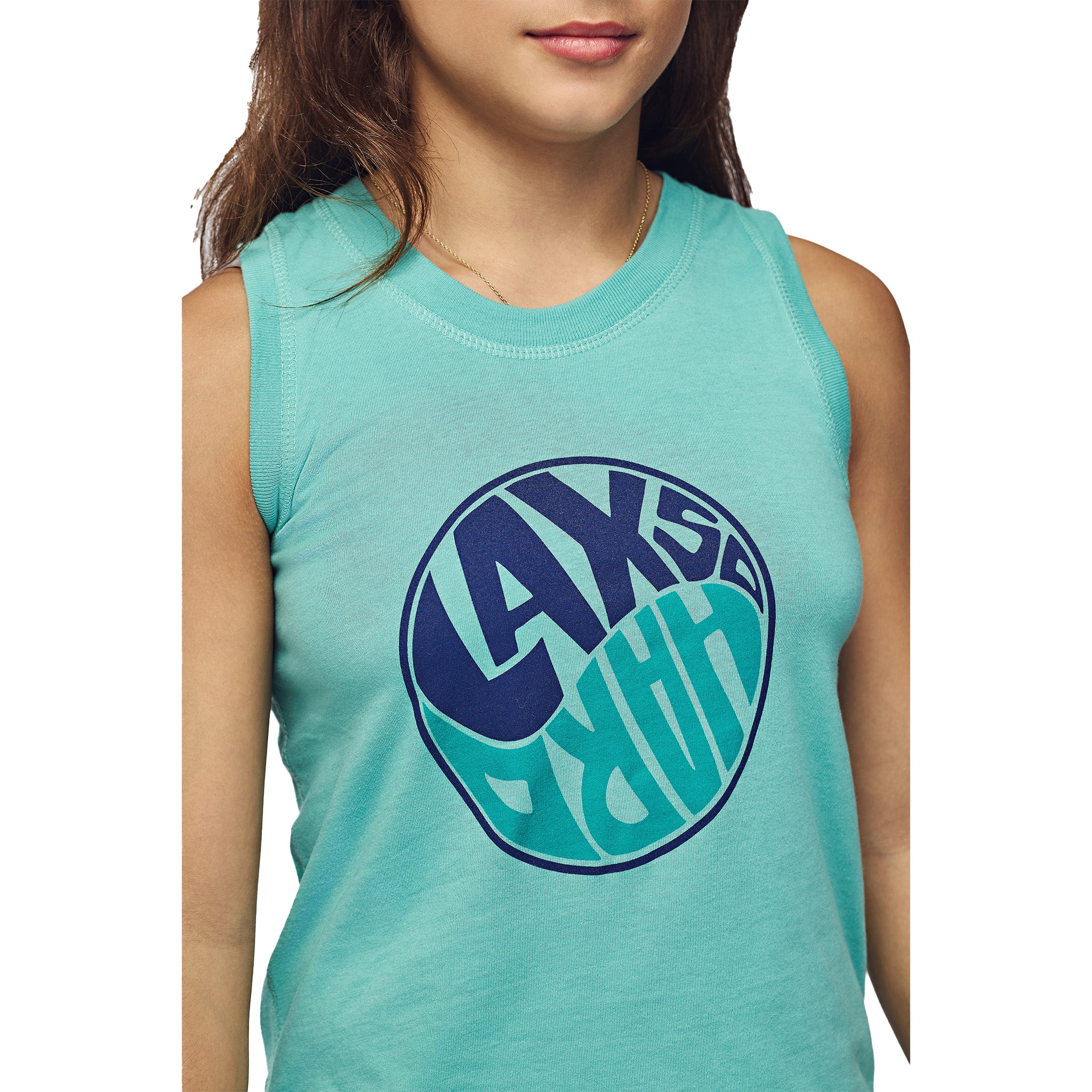 Girls Yin and LAX Tank Top - Teal