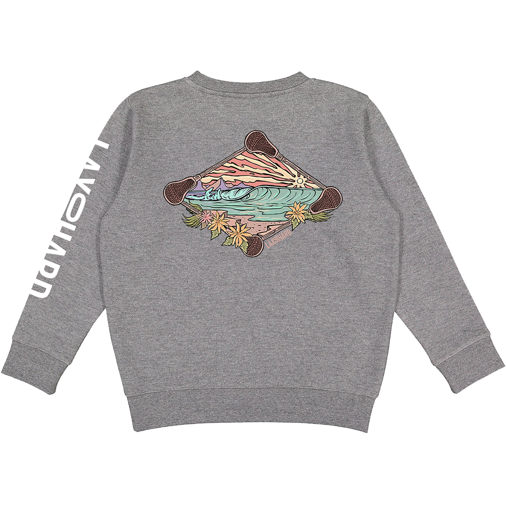 Kids Beach Lacrosse Crew Fleece - Gray