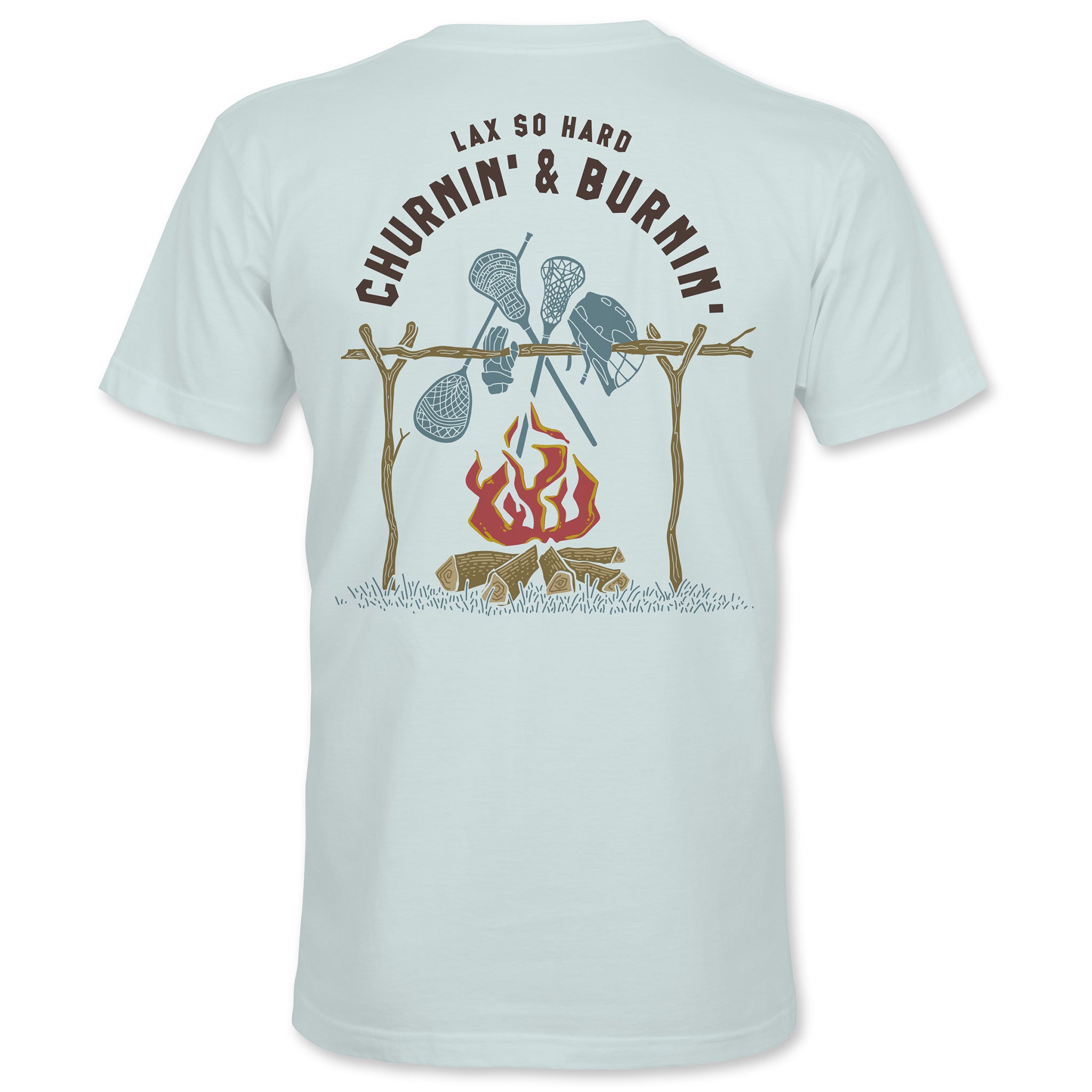 Kids Churnin & Burnin Lacrosse T-Shirt - Ice Blue