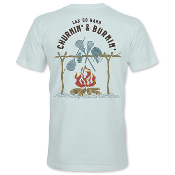 Kids Churnin & Burnin Lacrosse T-Shirt - Ice Blue