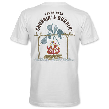 Kids Churnin & Burnin Lacrosse T-Shirt - White