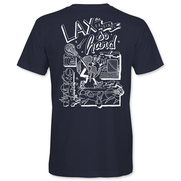 Kids Lacrosse Globe T-Shirt - Navy Blue