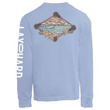 Kids Beach Lacrosse Long Sleeve T-Shirt - Light Blue