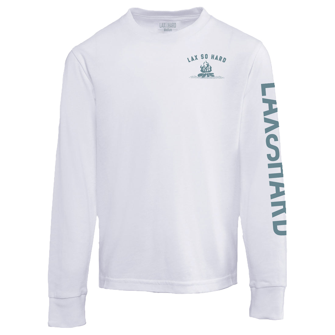 Kids Churnin & Burnin Lacrosse Long Sleeve T-Shirt - White
