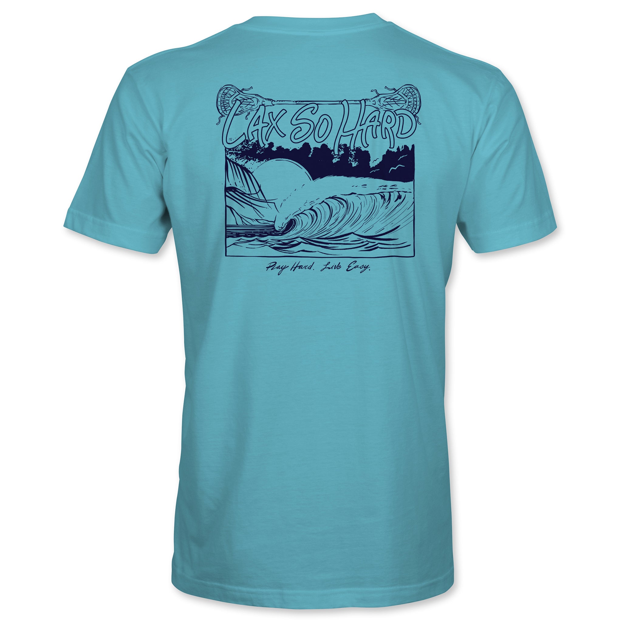 Kids Ocean Lacrosse T-Shirt - Aqua Blue