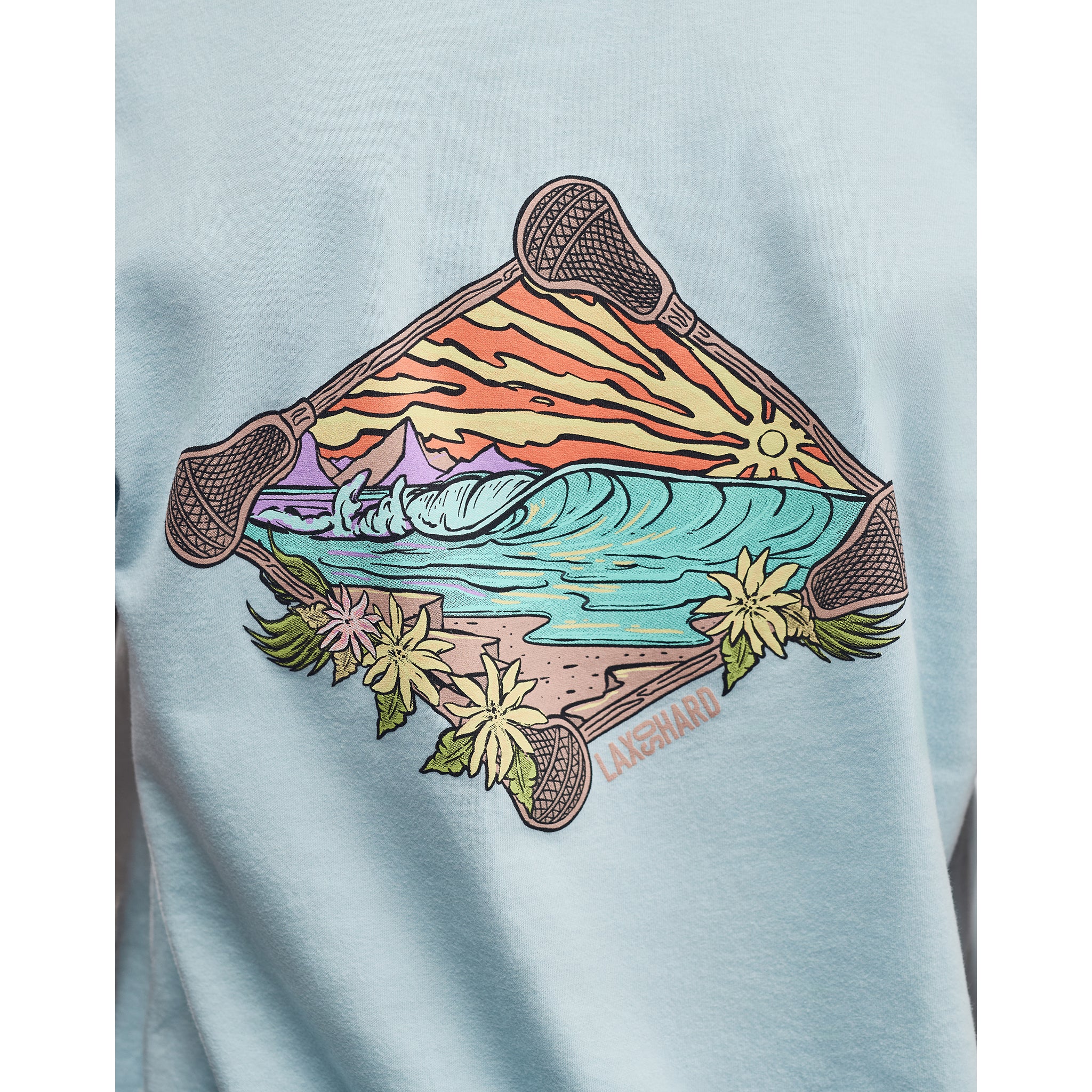 Kids Beach Lacrosse T-Shirt - Light Blue