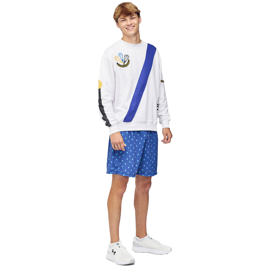 Mens Prep Lacrosse Shorts - Royal and Aqua