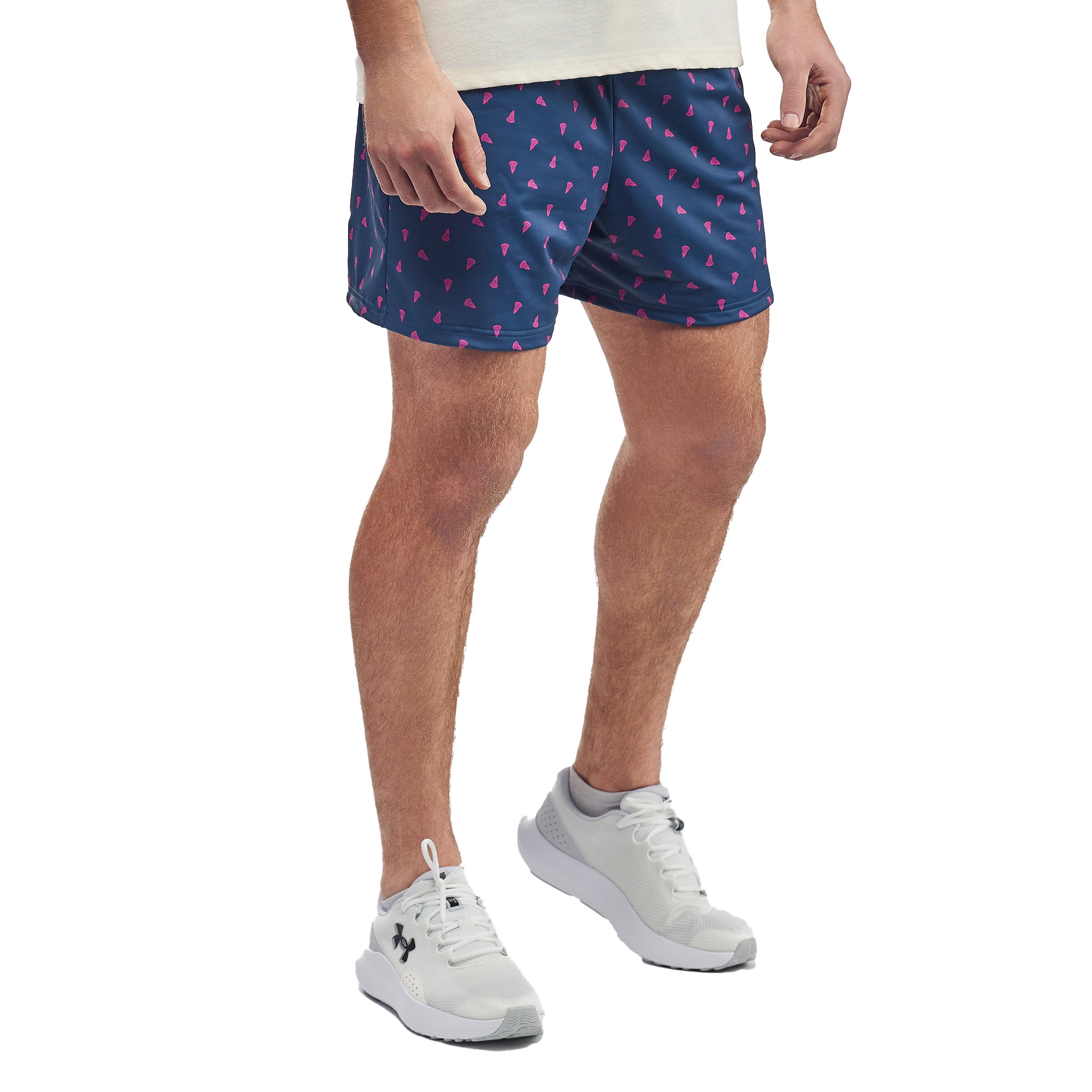 Mens Prep Lacrosse Shorts - Navy and Pink