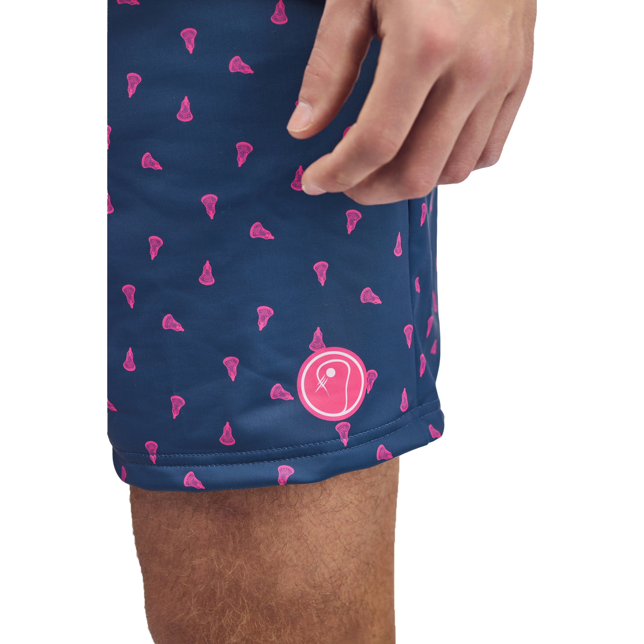 Mens Prep Lacrosse Shorts - Navy and Pink
