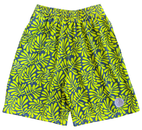 Boys Tropical Lacrosse Shorts - Yellow