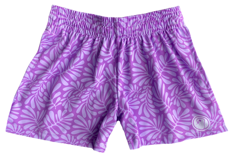 Girls Tropical Lacrosse Shorts - Purple