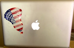 American Flag Lacrosse Sticker