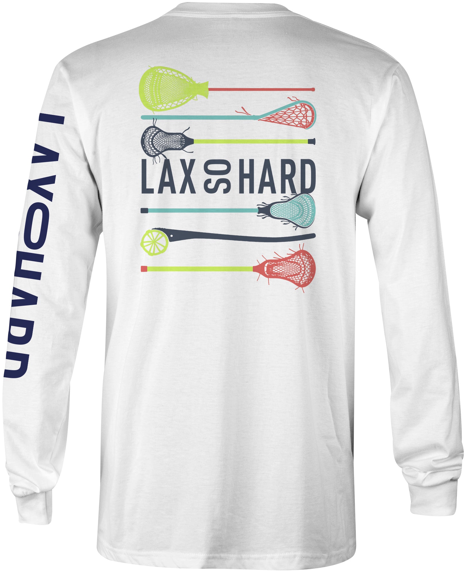 Boys Lacrosse Stick Colors Long Sleeve T-Shirt - White – LAX SO HARD