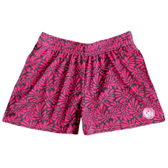 Womens Tropical Lacrosse Shorts - Black / Pink